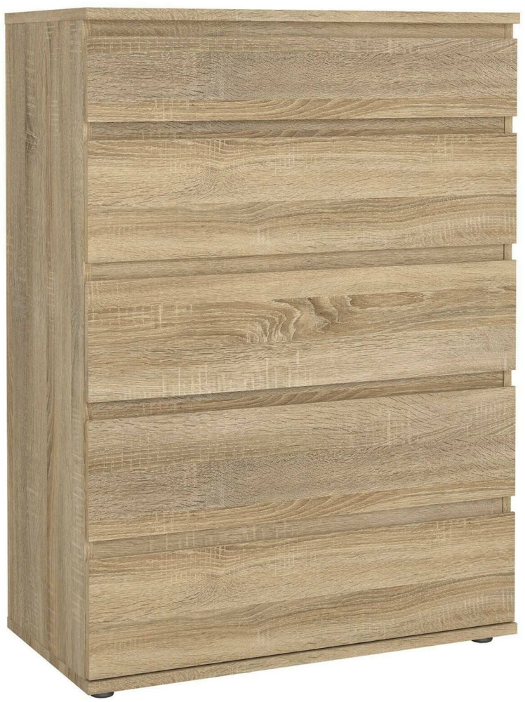 Dmora Kommode Arriba, Mehrzweckkommode, Schlafzimmerkommode, Schrank mit Schubladen, 77x40 h107 cm, Eiche Bild 1