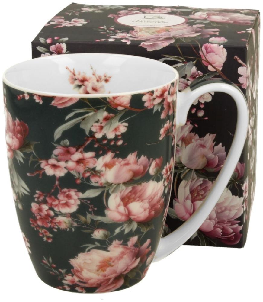 DUO FLORAL Klassischer Becher 360 ml NOEMI BLACK New Bone China Porzellan Bild 1