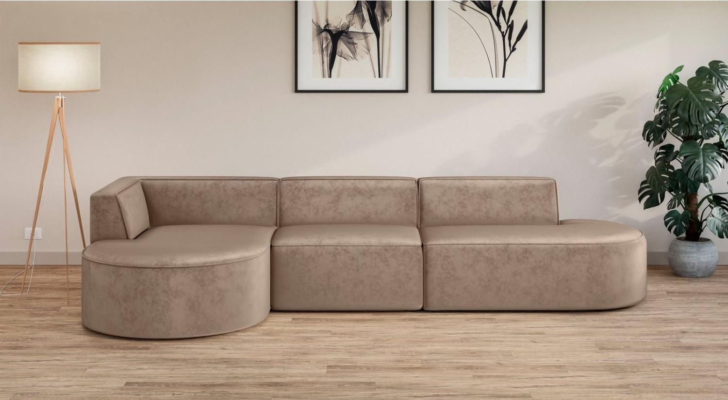 andas Ecksofa Ecksofa EIVIND mit Ottomane rechts/links, Maße: B/H/T 343/159/72 cm, L-Form mit Wellenunterfederung, auch in Feincord und Bouclé Bild 1