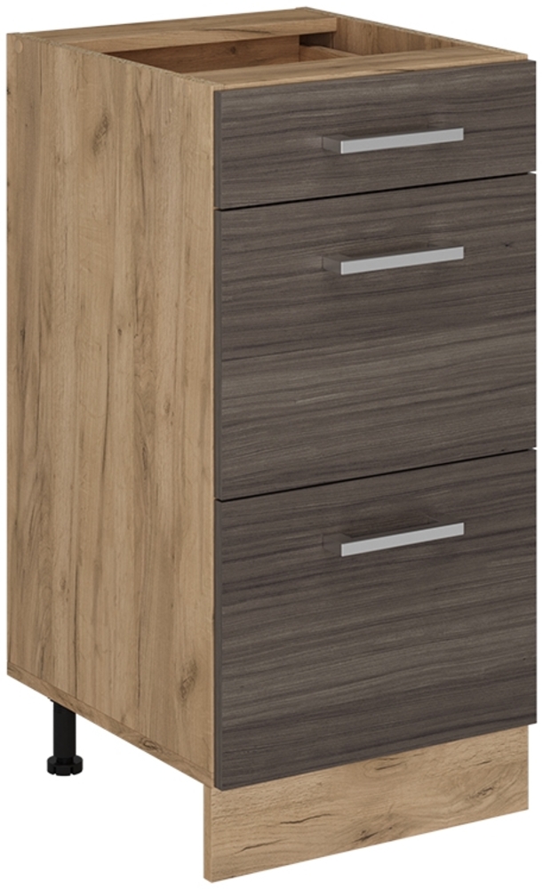 Küchenunterschrank R-Line Edelgrau 40 cm mit Schubladen, ohne Arbeitsplatte Vicco Bild 1