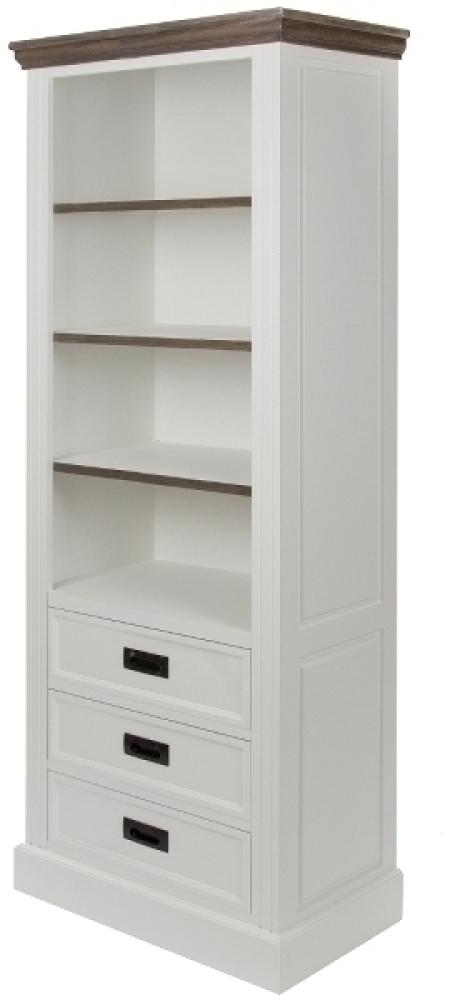 Bücherregal Rita mit 3 Schubladen MDF Weiß&Holz Bild 1