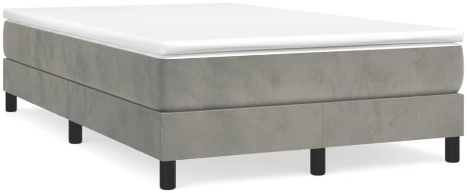 vidaXL Boxspringbett mit Matratze Hellgrau 120x190 cm Samt 3269677 Bild 1