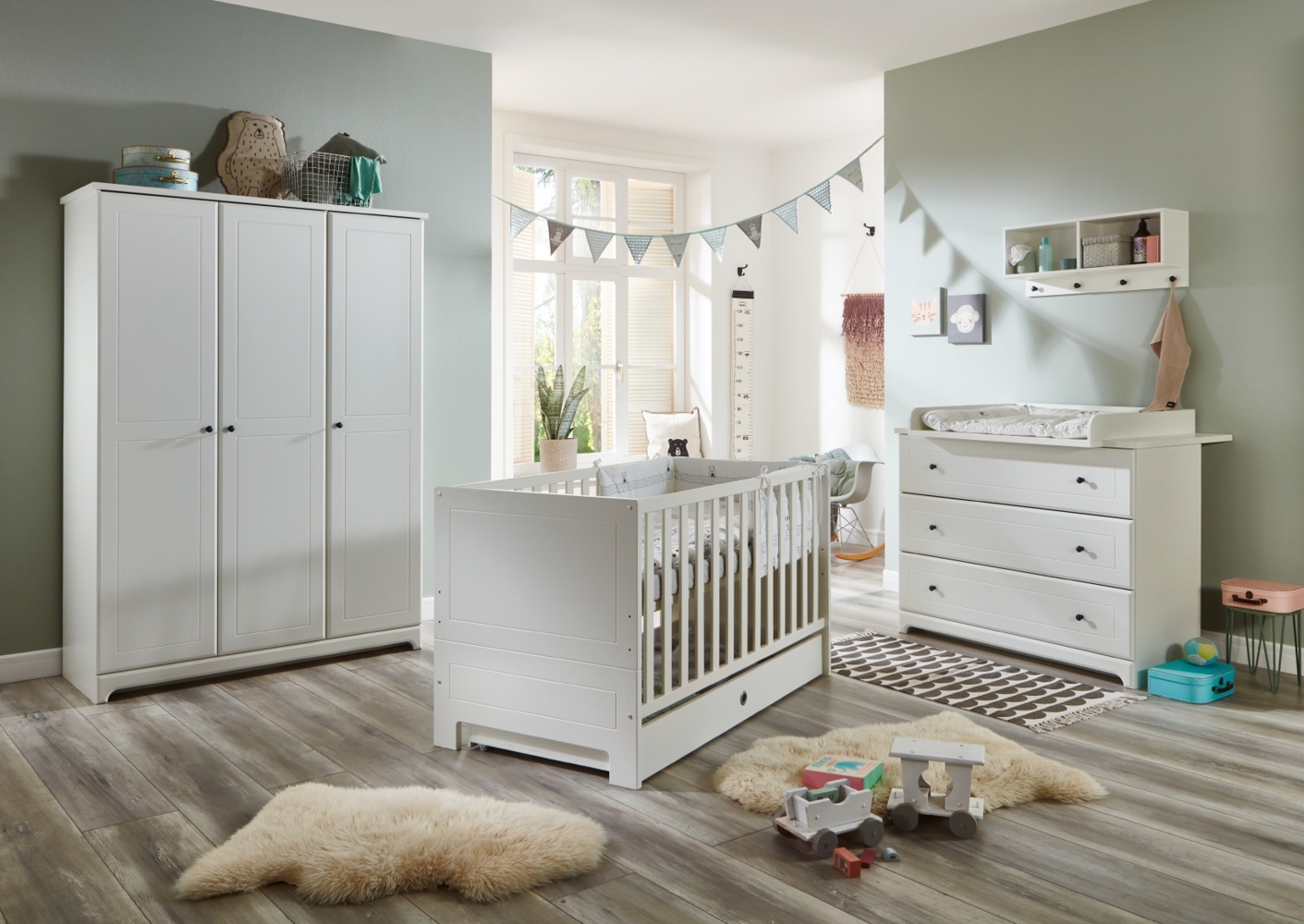 Babymöbel-Megaset »Thilo« 6-teilig, Landhausstil Weiß, Arthur Berndt Bild 1