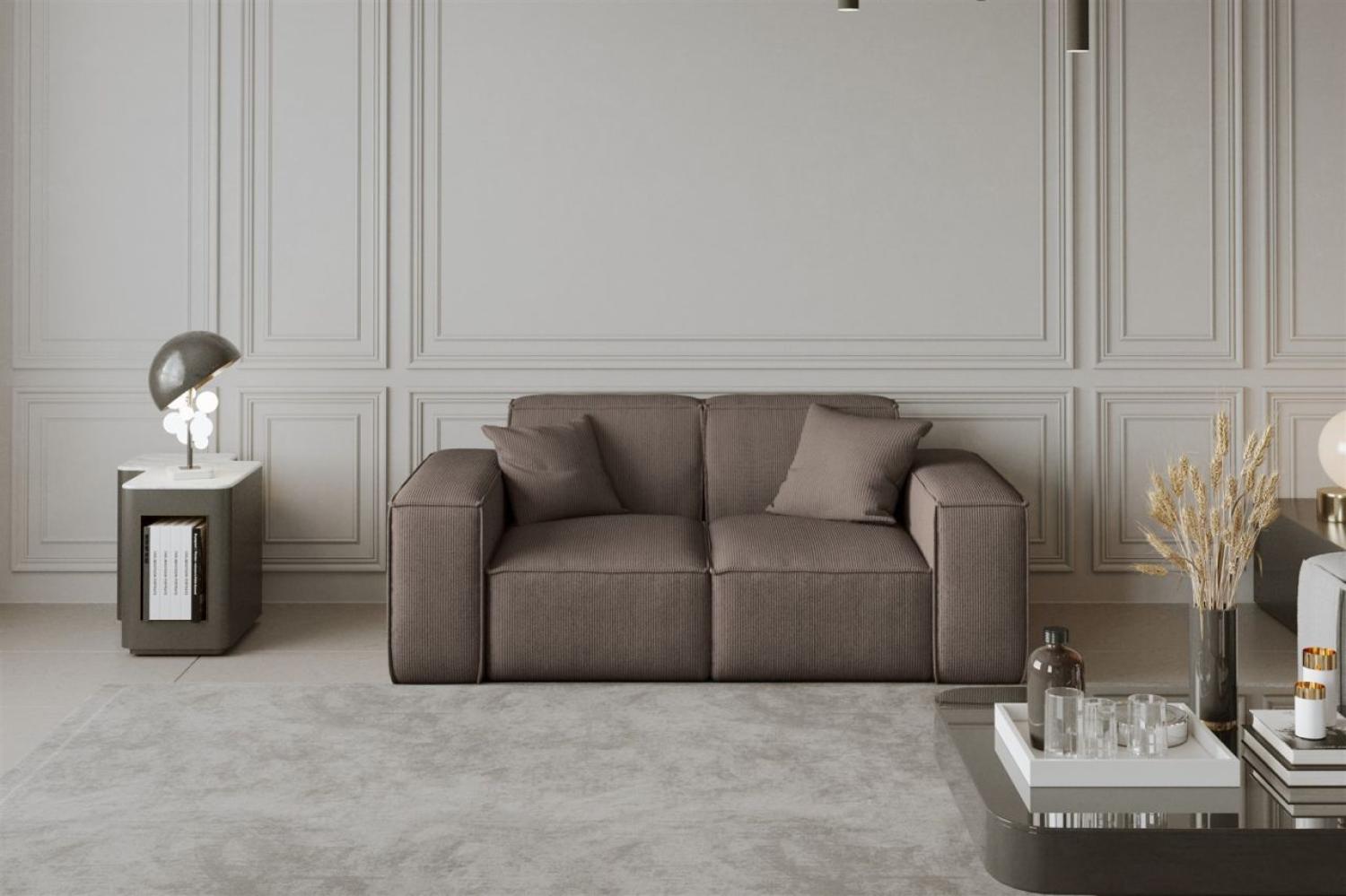 Sofa Designersofa CELES 2-Sitzer in Stoff Scala Taupe Bild 1