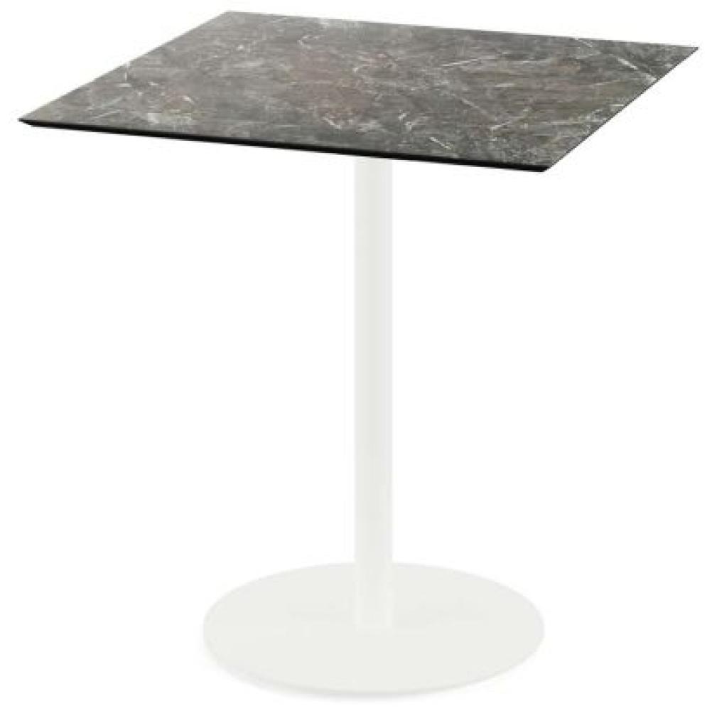 Urban Terrassentisch Weiß Gestell + Galaxy Marble Hpl 70X70 Cm Bild 1