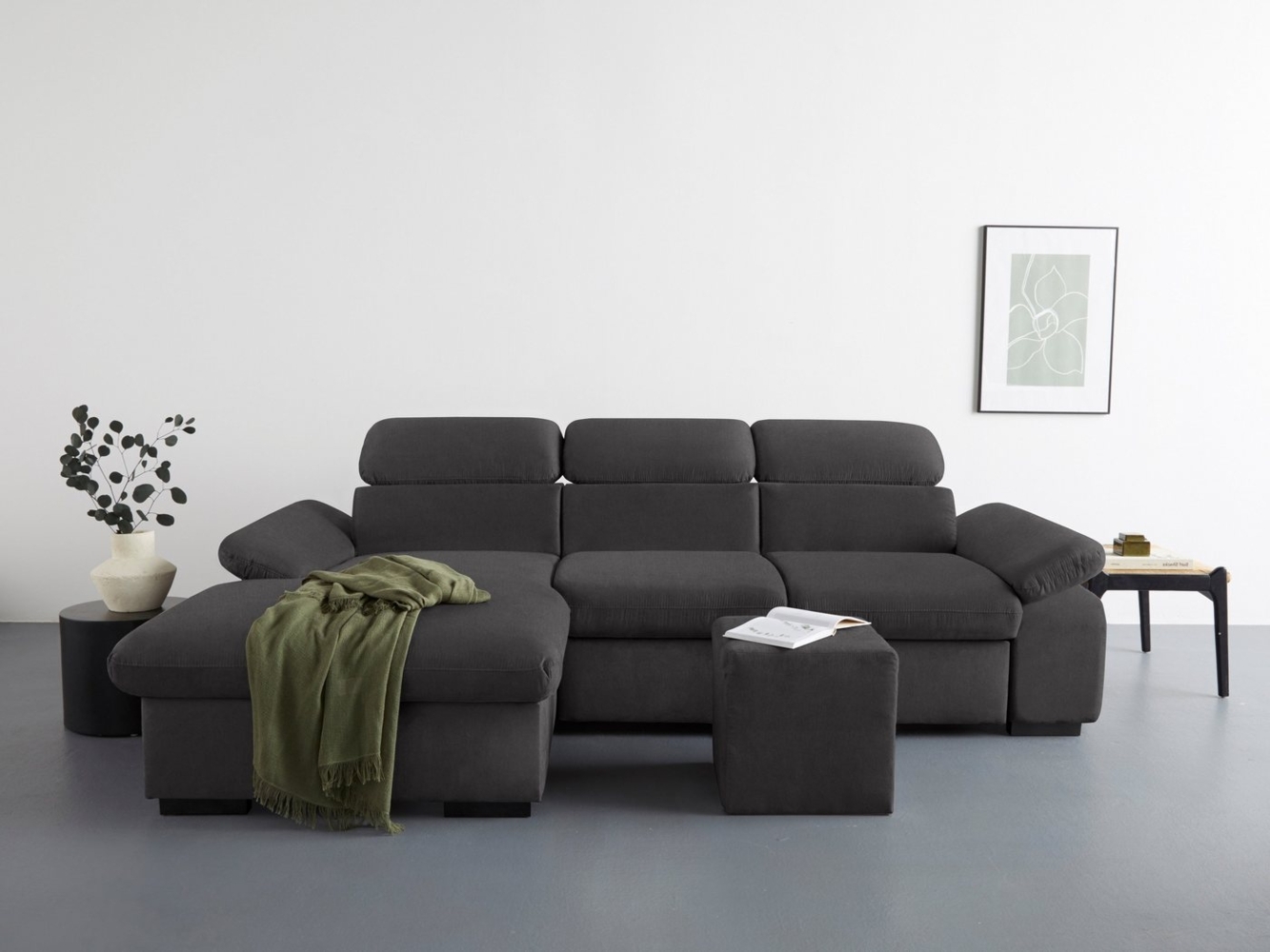 COTTA Ecksofa Lola L-Form, Set, mit Hocker & Kopfteilfunktion, wahlw. Bett- und Armteilfunktion Bild 1