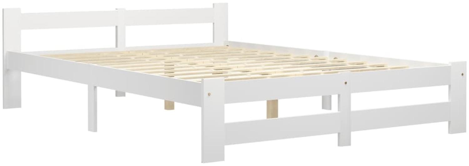 vidaXL Massivholzbett Weiß Kiefer 120x200 cm 322000 Bild 1