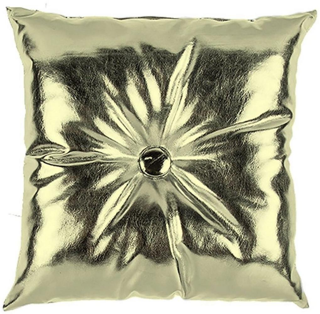 Deko Kissen Sofakissen Couchkissen 30x30cm in gold oder silber Metalloptik gold Bild 1