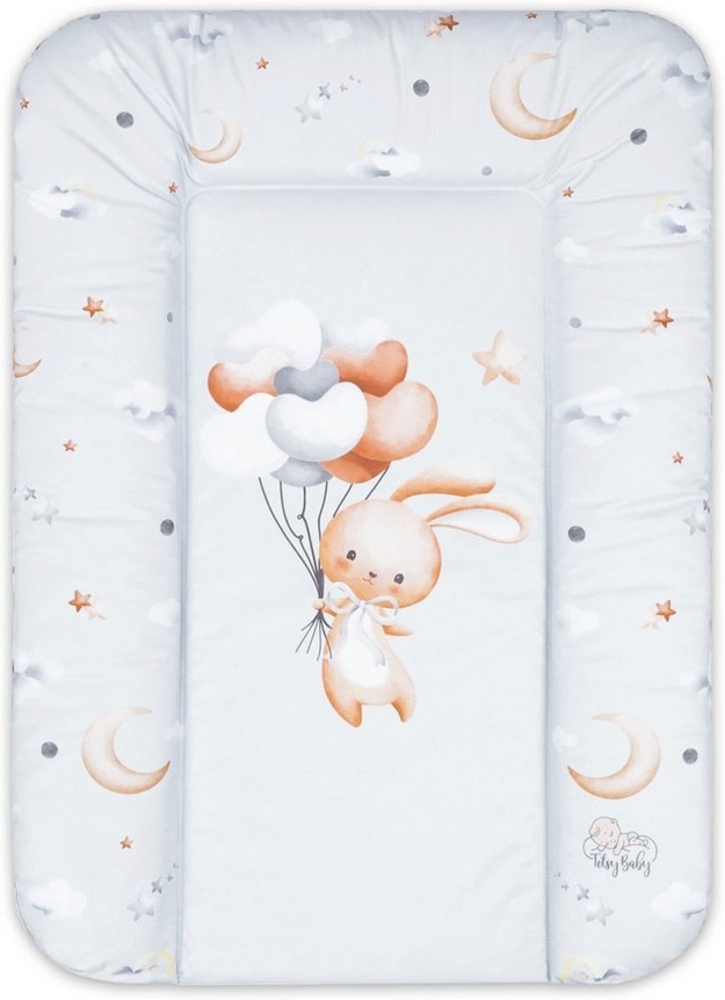 Wickelauflage Wickelkommode Auflage Baby 70x50 cm - Wickelmatte Wickeltischauflage Wasserfest Wickelunterlage Weich Kaninchen Bild 1