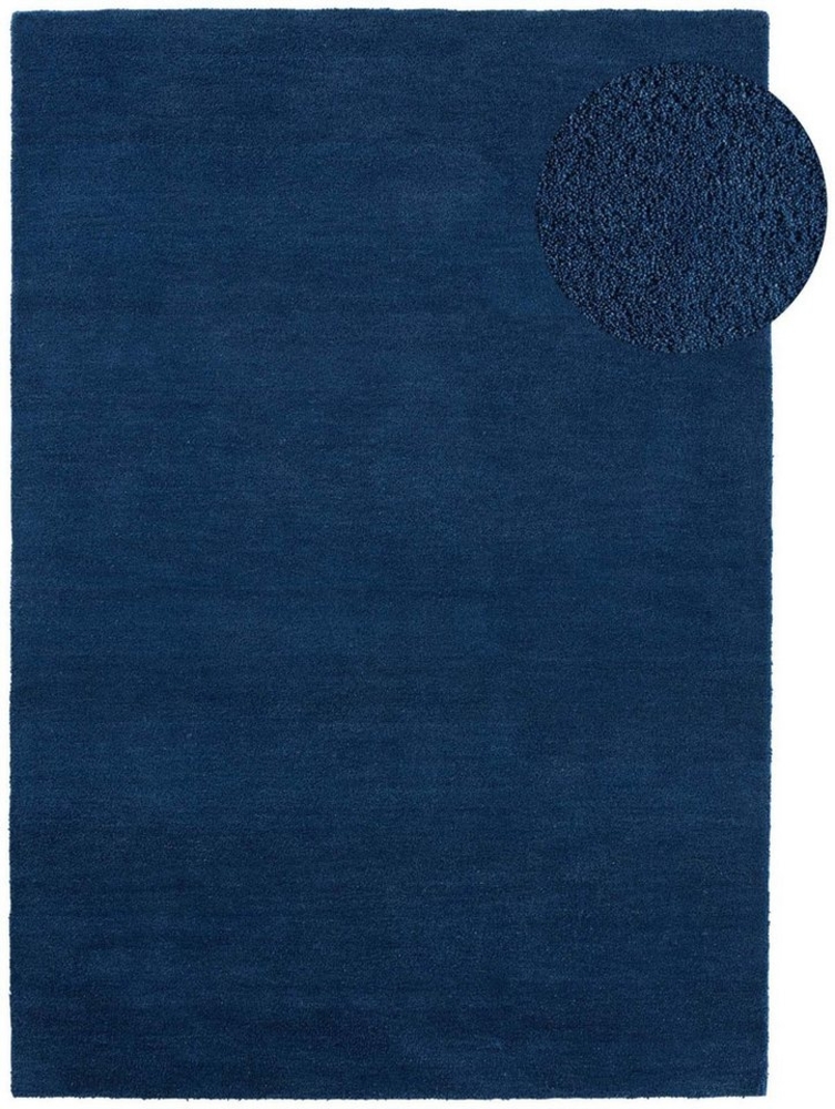 TaraCarpet Wollteppich TaraCarpet Gabbeh Georgia Teppich aus reiner Schurwolle handgearbeite, rechteckig, Höhe: 18 mm, Wollteppich Gabbeh Georgia blau Wohnzimmer Schlafzimmer ca 80x150 Bild 1