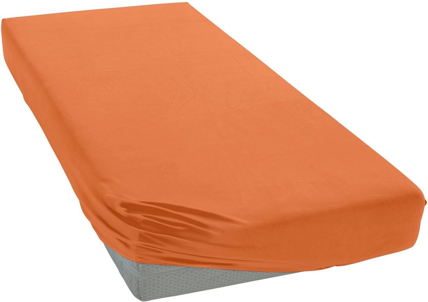 Janine Design Jersey Elastic Spannbetttuch rost-orange, 140x200 cm - 160x220 cm Bild 1