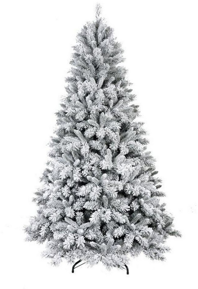 Arnusa Künstlicher Weihnachtsbaum mit Schnee Effekt inl. Aufbewahrungstasche und Metallständer, Edeltanne, klappbar wie echt Bild 1