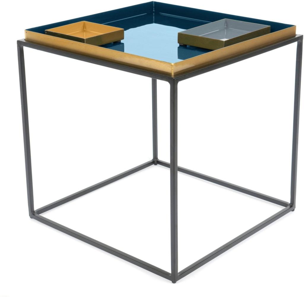 Beistelltisch Famosa 260 Blau / Grau / Orange Bild 1