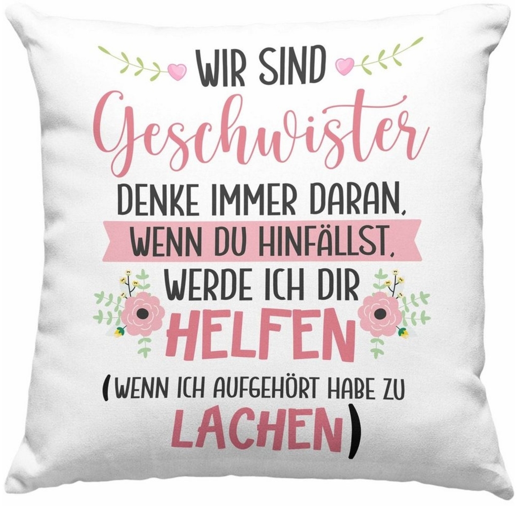 Trendation Dekokissen Trendation - Schwester Bruder Kissen Geschenk Geburtstag Sprüche Gesch Bild 1