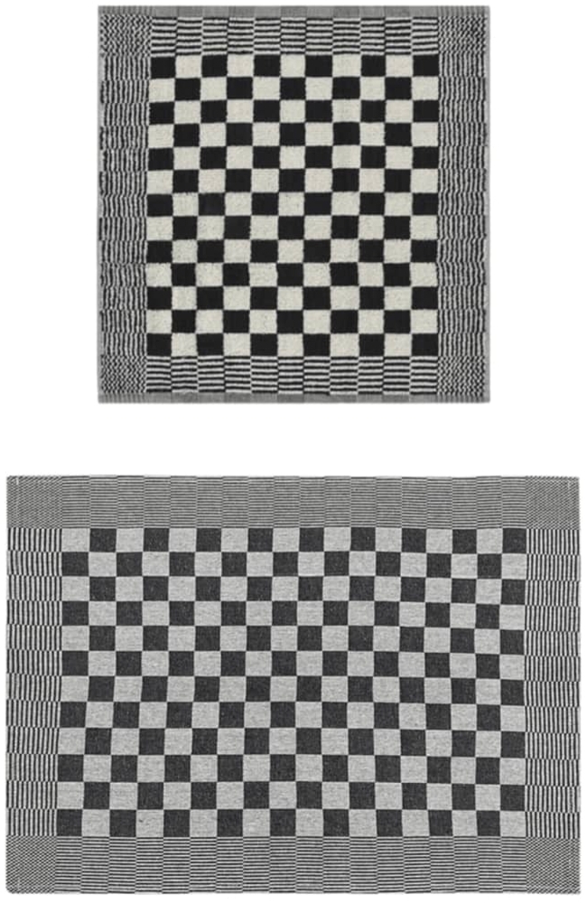 vidaXL 50-tlg. Handtuch-Set Schwarz und Weiß Baumwolle 136293 Bild 1