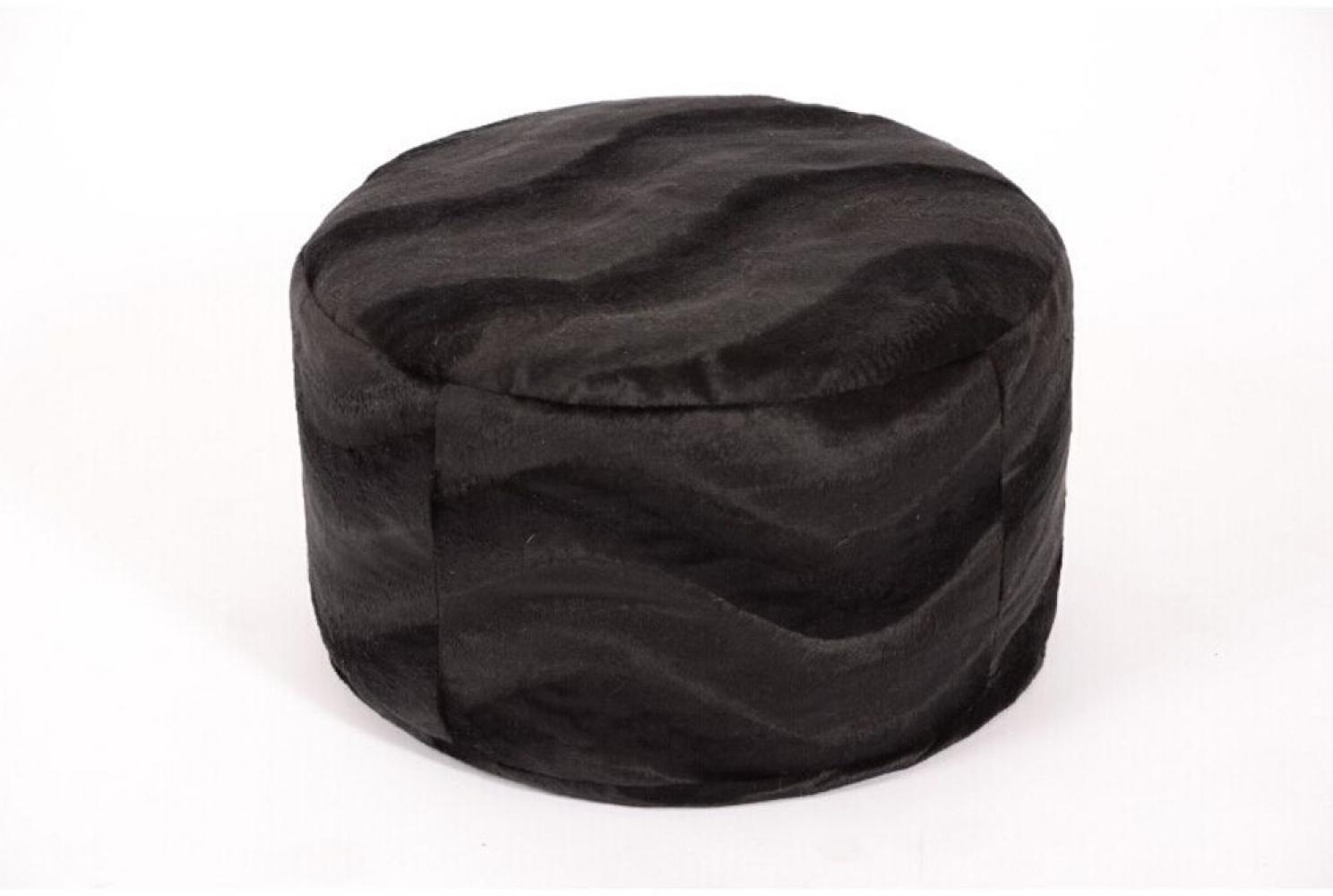 Sitzkissen Hocker rund Pouf PANTHER schwarz Breite ca. 47 cm, Höhe ca. 34 cm Bild 1