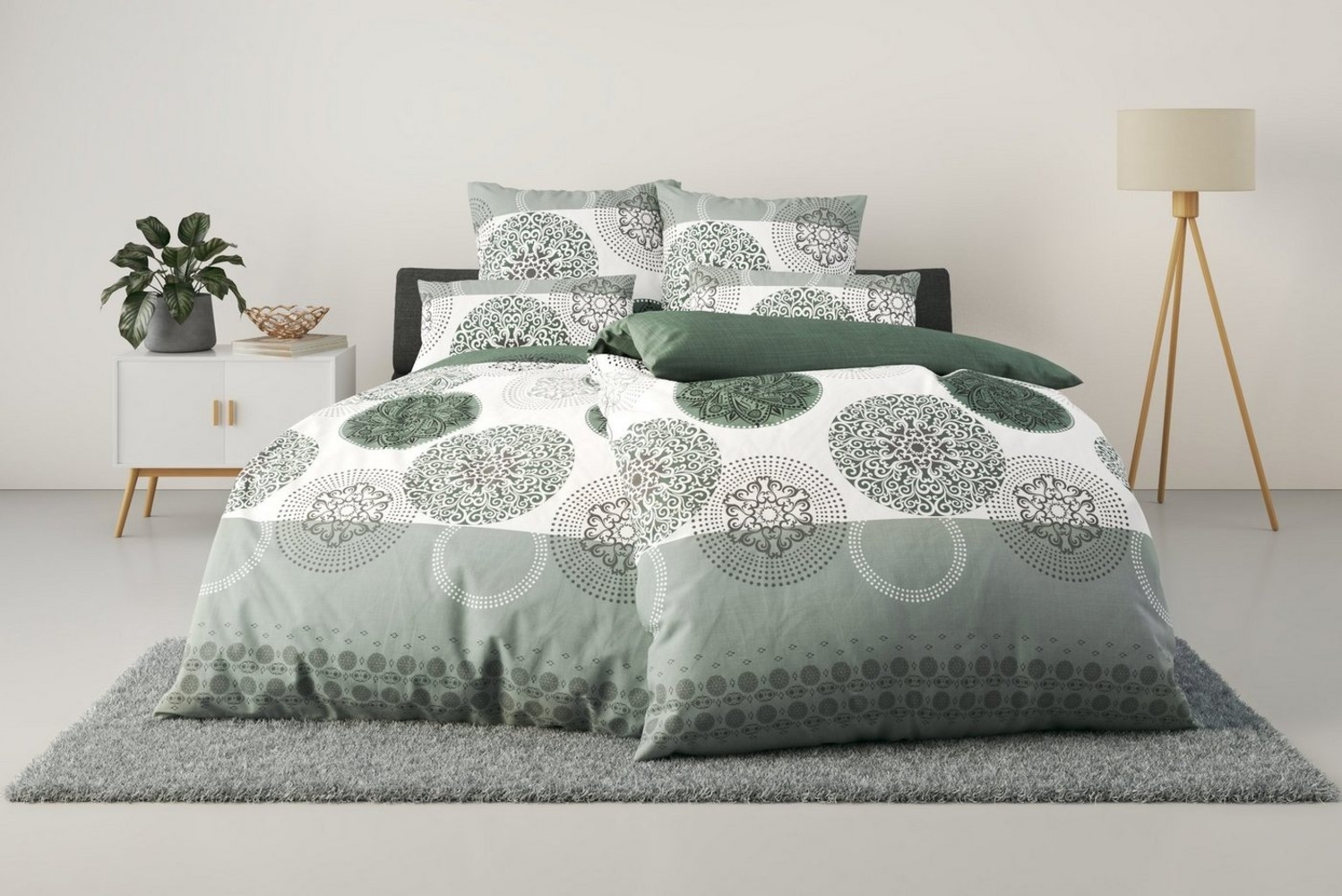 my home Bettwäsche Tesso in Gr. 135x200, 155x220 oder 200x200 cm, Biber, 2 teilig, Baumwolle, Bettwäsche mit Ornamenten und in verschiedenen Qualitäten Bild 1