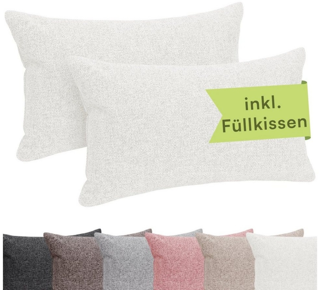 Selfitex Dekokissen 2er Set, 30x50/40x40/40x60/50x50 inkl. Füllkissen, Farben zur Auswahl, robuster Polsterstoffbezug mit weichen Füllkissen Bild 1