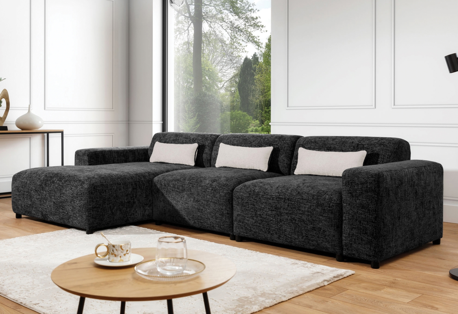 AX LIVING Ecksofa Klein Modern Farring 204 cm in Creme – Stil & Funktionalität Bild 1