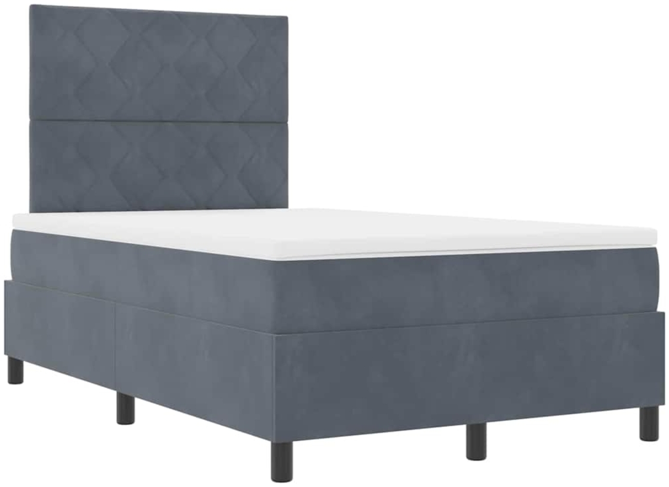 vidaXL LED Boxspringbett mit Matratze Dunkelgrau 120 x 190 cm Stoff 3343365 Bild 1