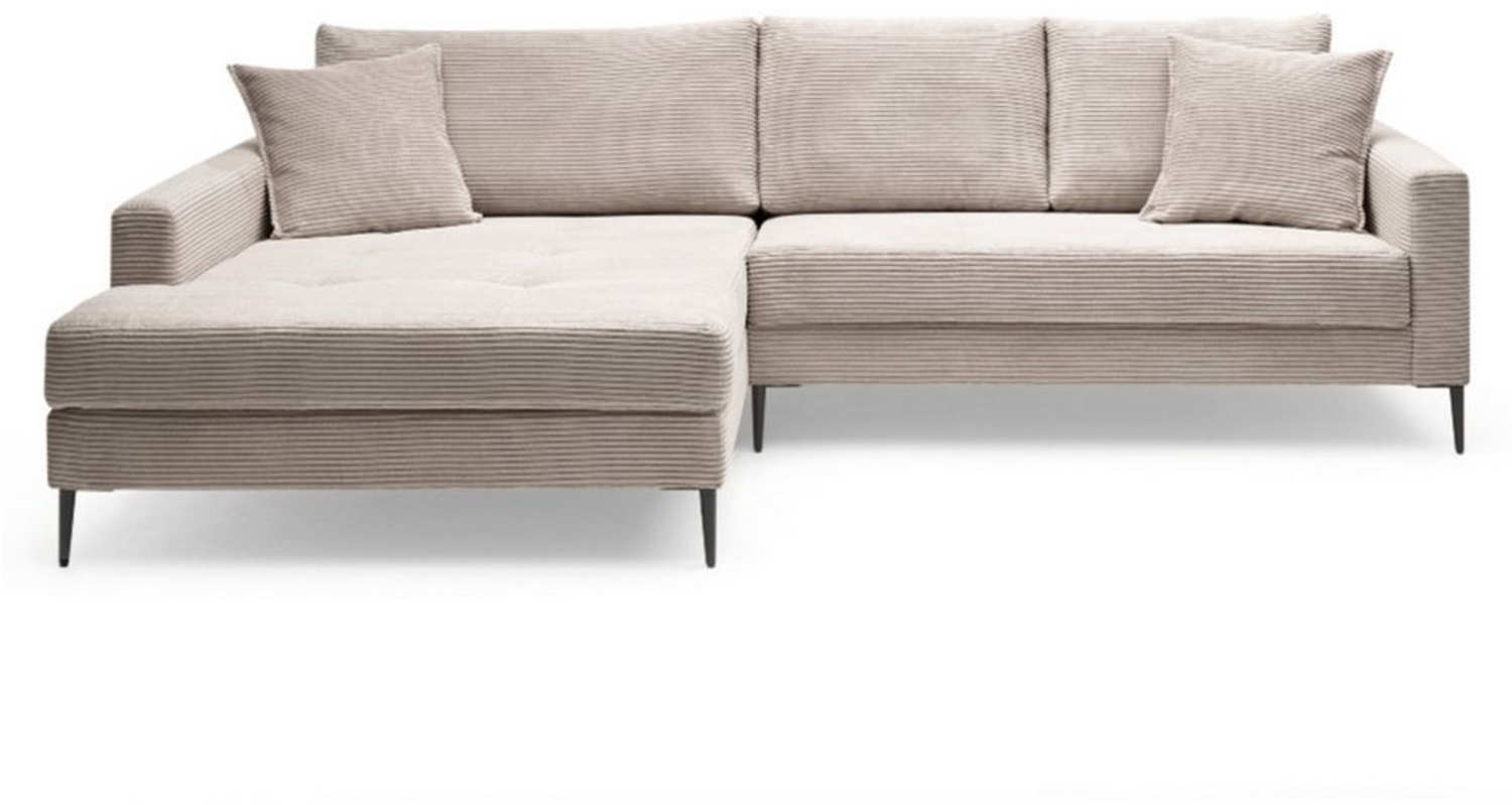 Liadomo Ecksofa Hilary, Cordbezug, verschiedene Farben, Ottomane links oder rechts, Kissen Bild 1