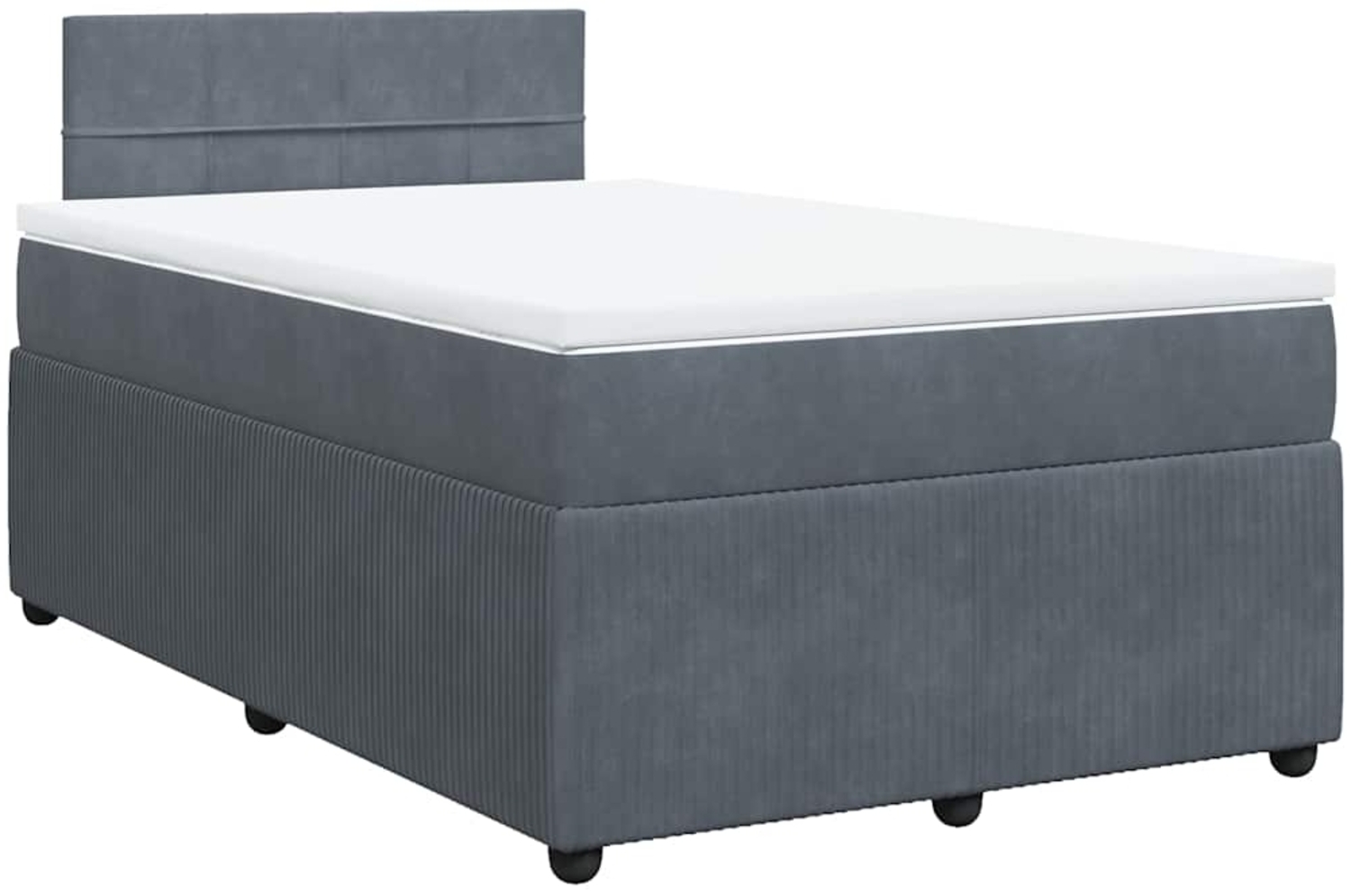 vidaXL Boxspringbett mit Matratze Dunkelgrau 120x190 cm Samt 3287687 Bild 1