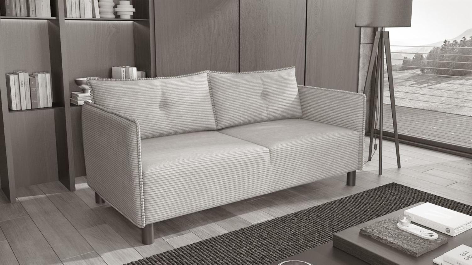 Sofa 3-er Designersofa DECLAN in Stoff Lincoln Beige Bild 1