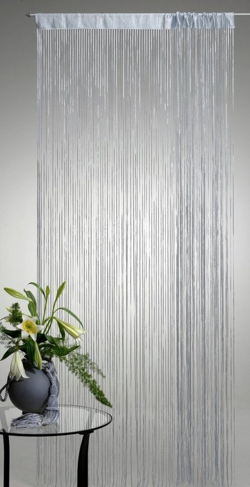 Haus und Deko Fadenvorhang Türvorhang mit Lurex Fadenvorhang 90x250 oder 140x250 cm Gardine, Stangendurchzug (1 St), Lichtschutz, Polyester Bild 1