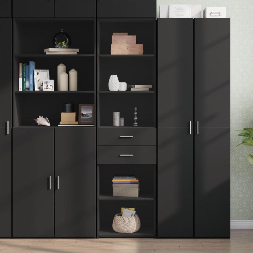 vidaXL Highboard Schwarz 50x42,5x185 cm Holzwerkstoff 3281456 Bild 1