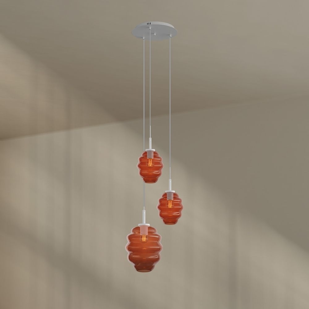 s.luce Echos Galerieleuchte 3-flammig Ø 40cm Baldachin Ø 18/25cm Braun, Weiß Bild 1