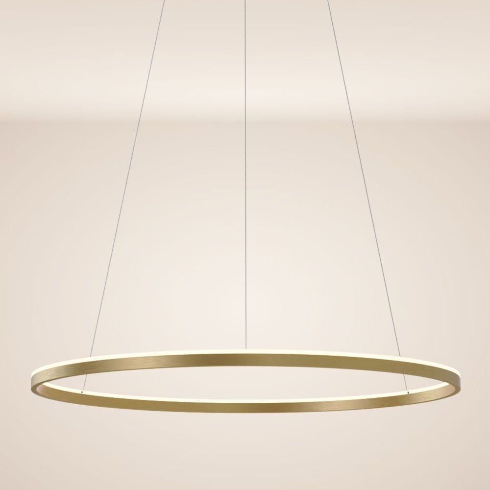s.luce LED Ring Pendelleuchte rund Direkt oder Indirekt Gold Ø 100cm Bild 1