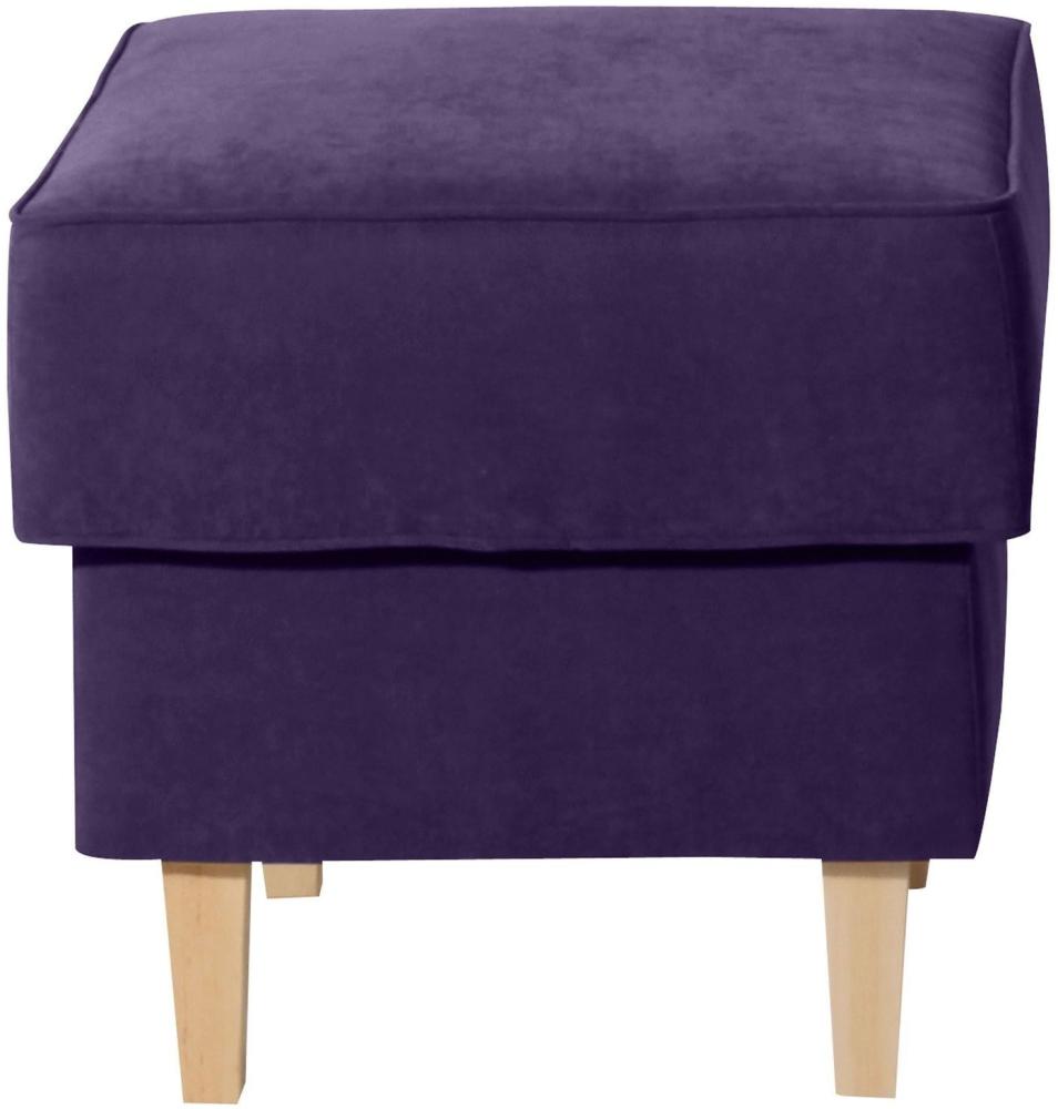 Hocker Karlen Bezug Veloursstoff Buche natur / violett 22071 Bild 1