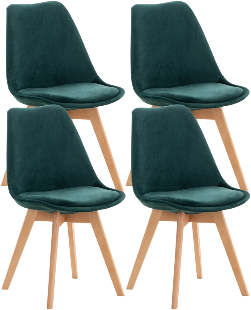 4er Set Stuhl Linares Samt, grün Bild 1