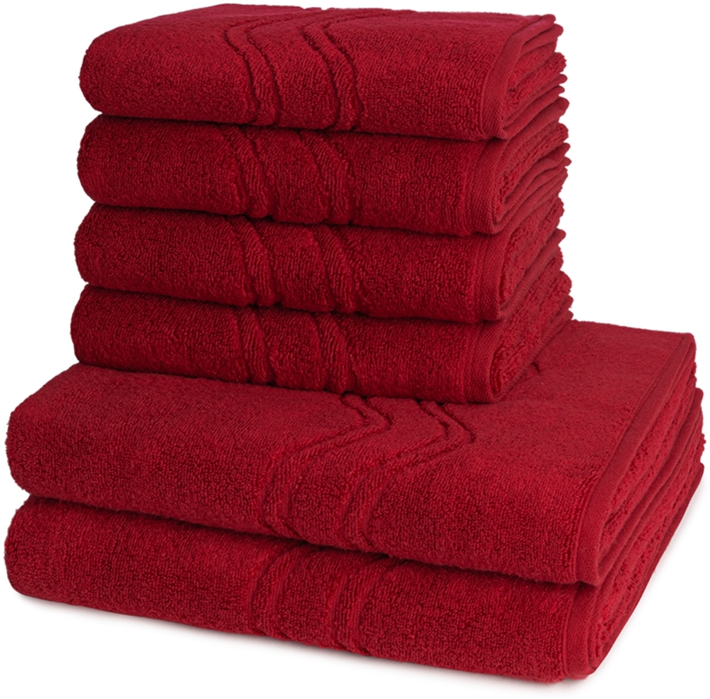 Ross Cashmere feeling 6 tlg. Frottier-Set - 4 X Handtuch (50 X 100cm), 2 X Duschtuch (75 X 140cm) - 520 g/m2 - Vino Bild 1