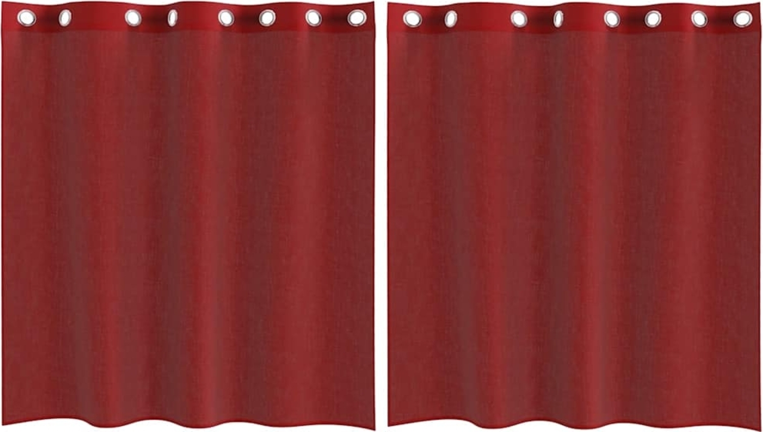 vidaXL Voile Vorhänge mit Ösen 2 Stk. Weinrot 4102155 Bild 1