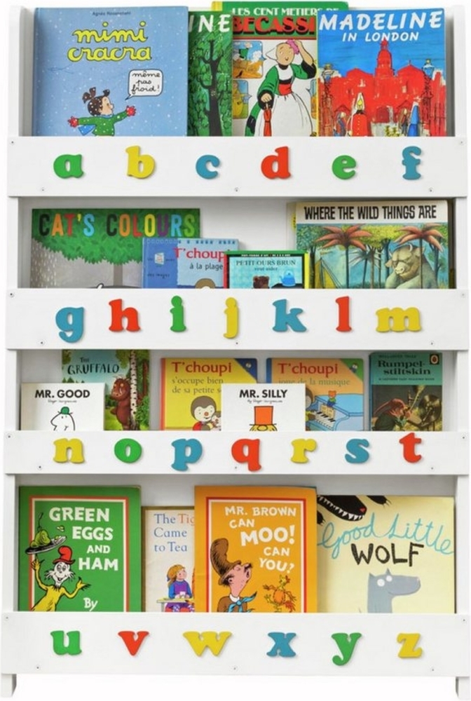 Tidy Books Bücherregal weiß, mit oder ohne Buchstaben für Kids - auch für Arztpraxen super Bild 1