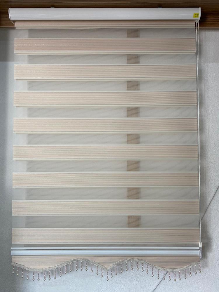 Fenster Rollo Gardine Doppelrollo Aluminiumkassette Zebra Seitenzug Duorollo Store Perde 180 cm Bild 1
