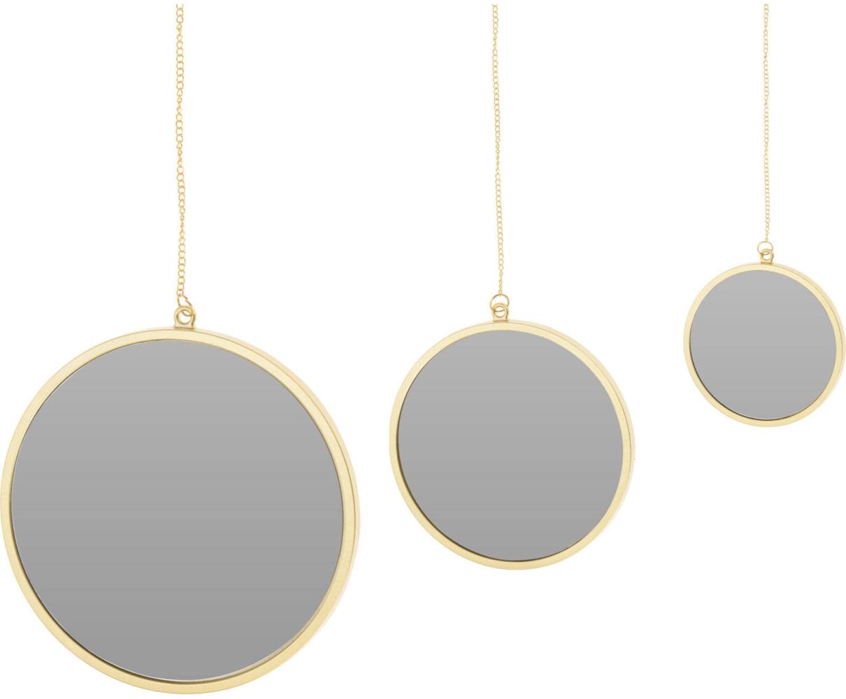 Runde Wandspiegel MINIMAL, 3er-Set, 3 Größen, golden Bild 1