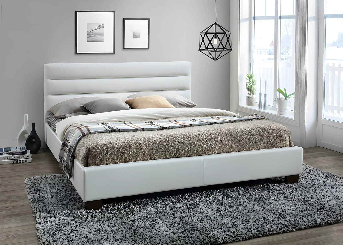 Polsterbett FAUSTIN - 160x200 cm - Weiß Bild 1