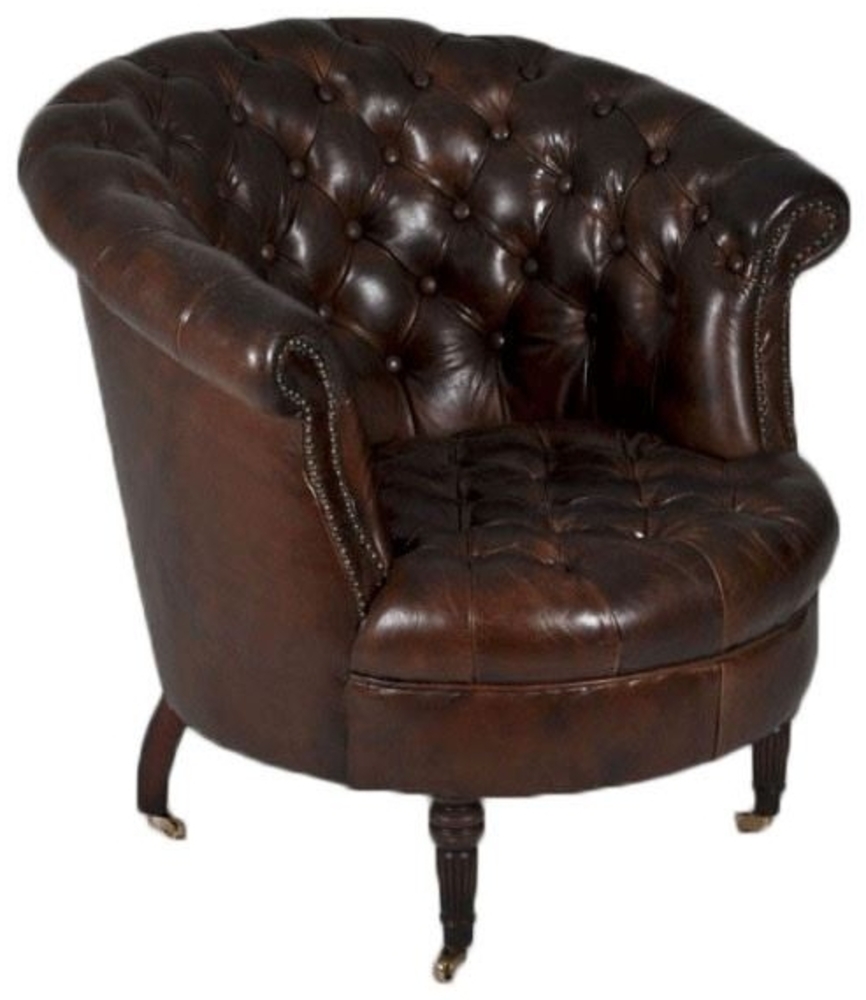 Cocktailsessel Chesterfield Leder Vintage-Cigar Bild 1