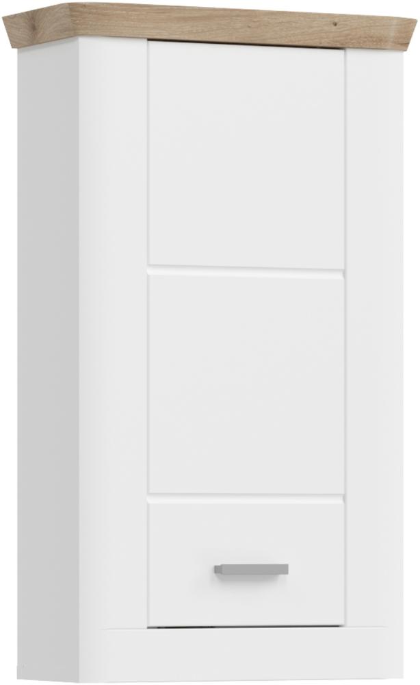 Wandhängeschrank >Michigan< in weiß/weiß matt - 45 x 76 x 20 cm (BxHxT) Bild 1