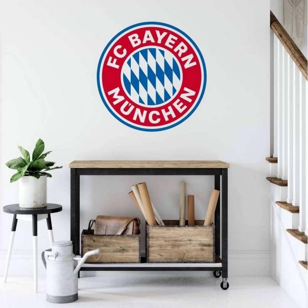 K&L Wall Art Wandtattoo Fußball Wandtattoo FC Bayern München Logo FCB Wappen kariert modern, Wandbild selbstklebend, entfernbar Bild 1