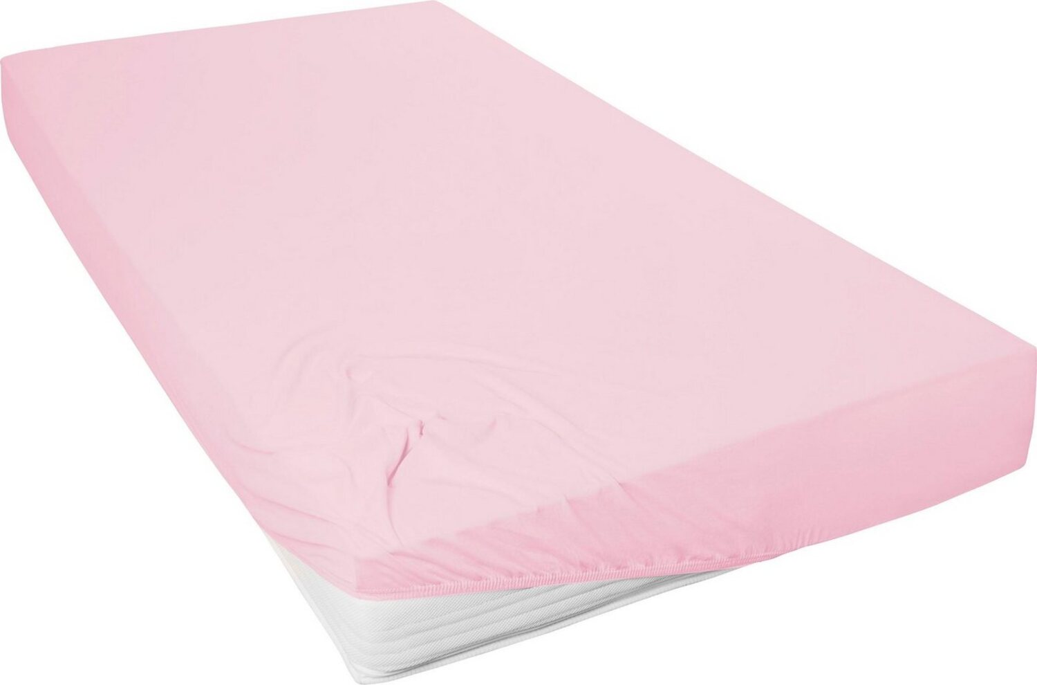 Vario Jersey-Spannbetttuch rosa, 190 x 200 cm Bild 1