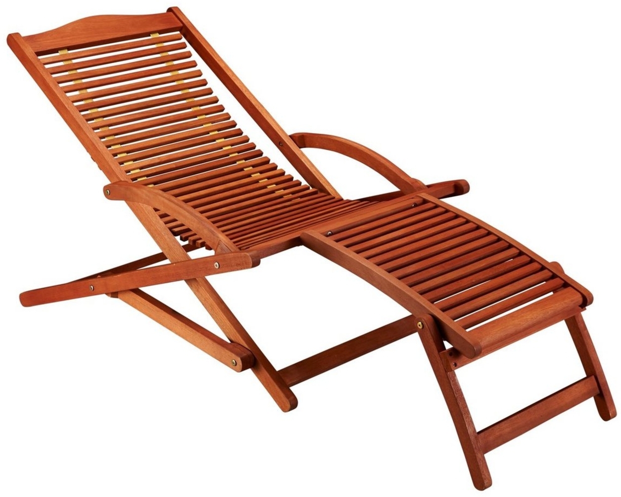 MERXX Gartenliege Copa Cabana, Eukalyptus, braun, inkl. Auflage Bild 1