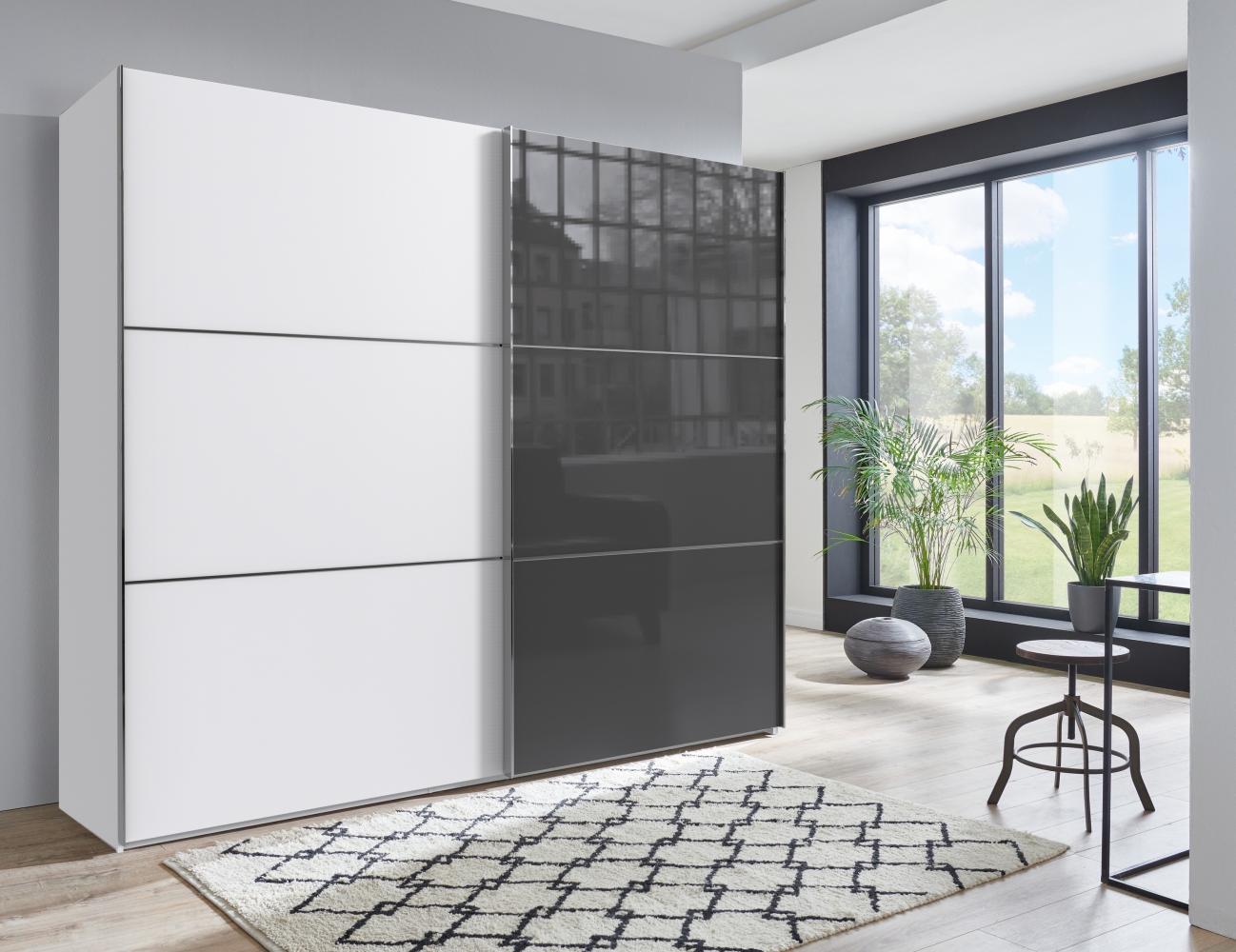 Schwebetürenschrank >ESCAPE< (BxH: 250x236 cm) in GLAS GREY - 250x236 cm (BxH) Bild 1
