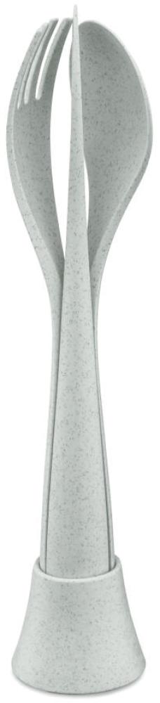 Koziol Besteck-Set 4-teilig Tulip, Besteckset, To Go Besteck, Thermoplastischer Kunststoff, Organic Grey, 4037670 Bild 1