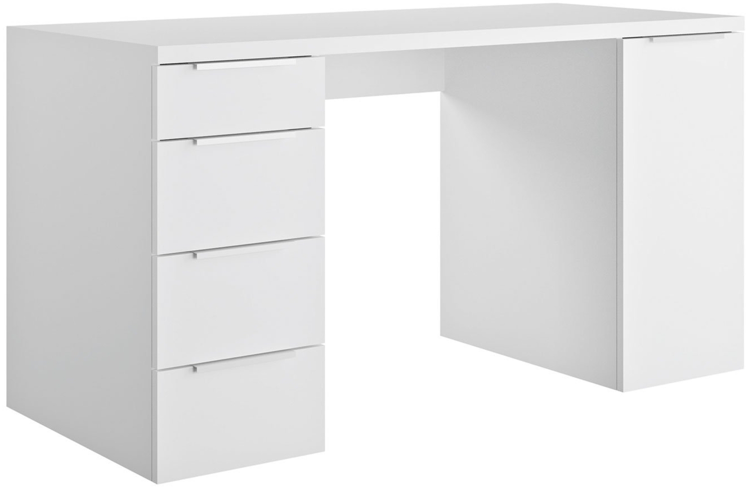 Schreibtisch Eboli / Espresso, Weiß, 146 x 75 x 60 cm Bild 1