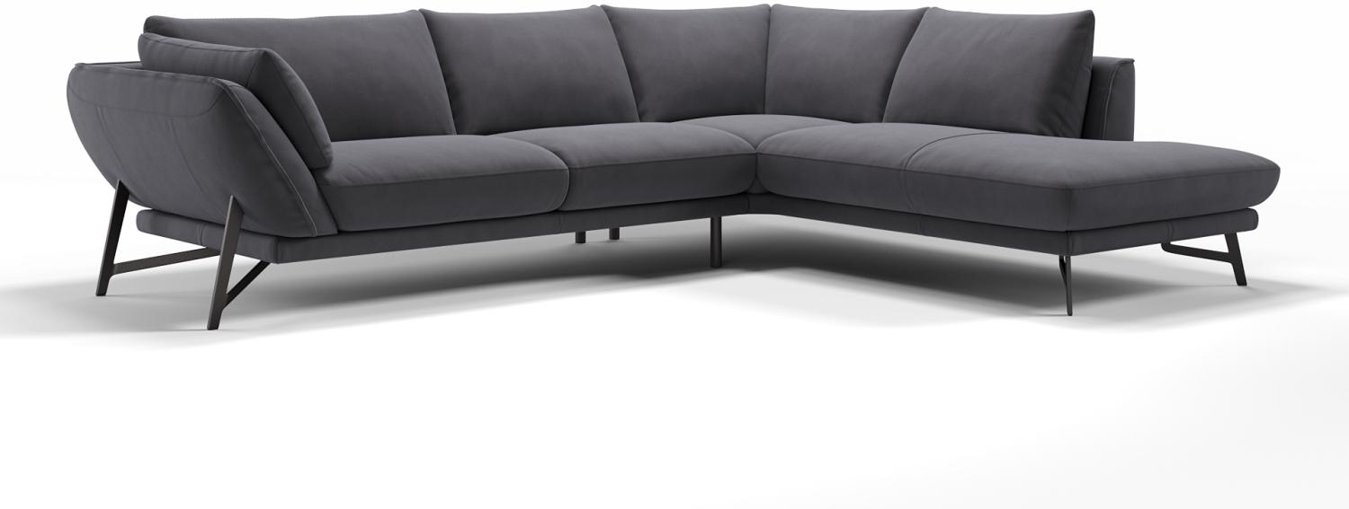 Sofanella Ecksofa ESTELLA Eckcouch Wohnlandschaft Stoffcouch in Dunkelgrau Bild 1