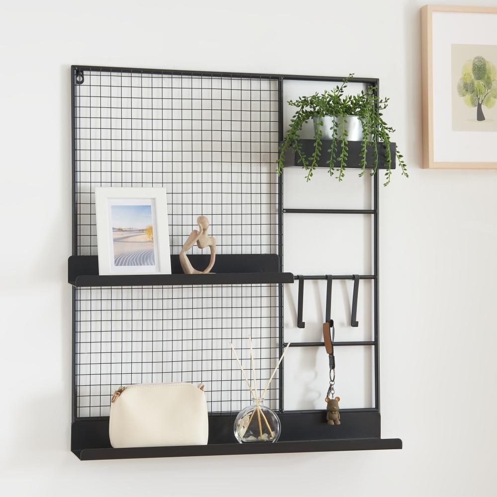 Wandgitter Westre 70x60x11cm Metall Schwarz [en. casa] Bild 1