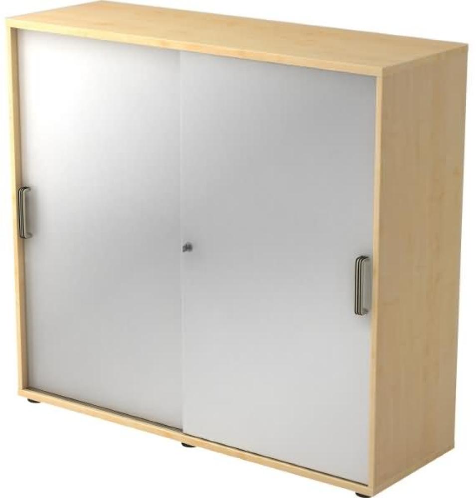 Schiebetürschrank 3 Ordnerhöhen, 120cm SG Ahorn / Silber Bild 1